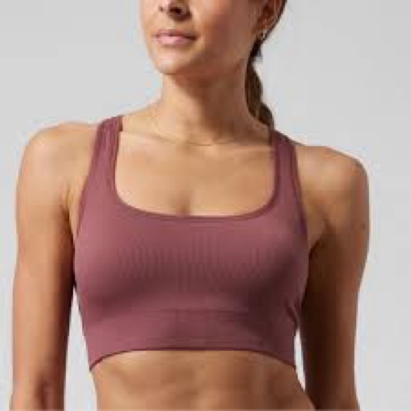 Athleta Aurora Scoop Ribbed Soorts Bra Tawny Rose Size xl - Picture 1 of 6